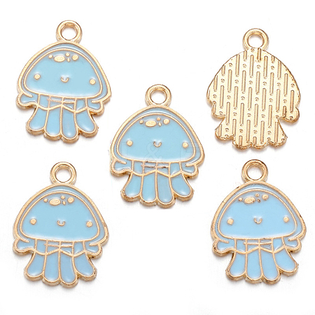 Sea Animal Alloy Enamel Pendants PW-WGE87A6-17-1