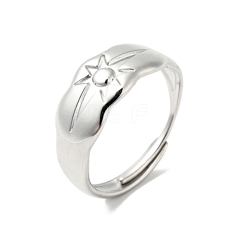 Non-Tarnish 304 Stainless Steel Sun Adjustable Ring for Men Women RJEW-I085-14P-1