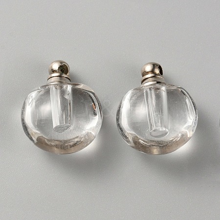 Glass Bottle Locket Pendants GLAA-WH0033-73-1