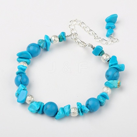 Synthetic Turquoise Bracelets X-BJEW-JB01391-01-1