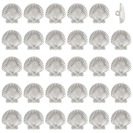 30Pcs 1-Hole Alloy Shank Buttons BUTT-PH0001-80P-1