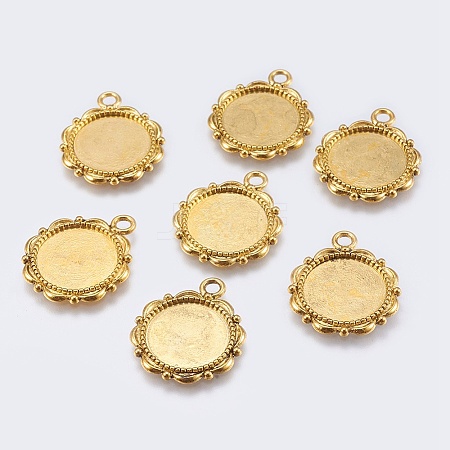 Alloy Pendant Cabochon Settings X-PALLOY-A18941-AG-LF-1