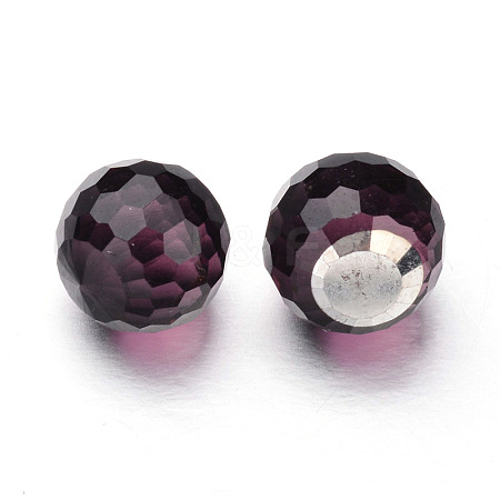 Faceted Round Glass Cabochons GGLA-L008A-25-1