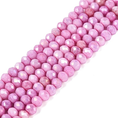 Anti-Tarnish Dyed Rondelle Glass Beads Strands EGLA-T021-3mm-17-13-1