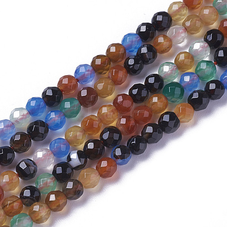 Natural Dyed & Heated Multi-Color Agate Beads Strands G-F596-36-2mm-1