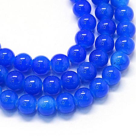 Baking Painted Imitation Jade Glass Round Bead Strands DGLA-Q021-10mm-33-1