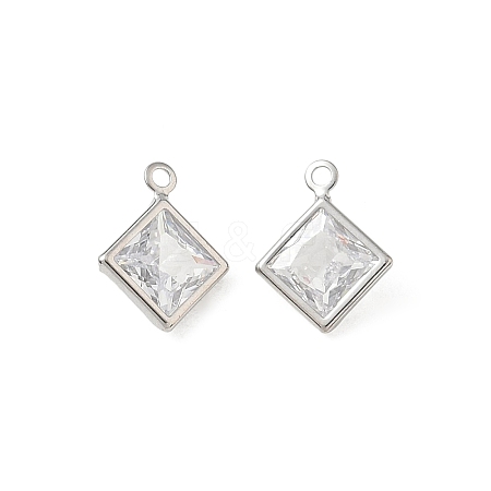 Brass Pave Clear Cubic Zirconia Charms CU-CBAD360-04P-01-1