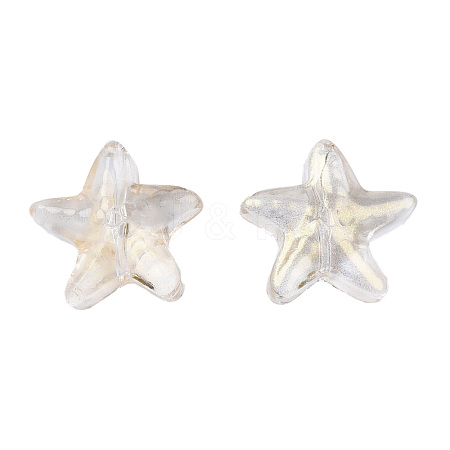 Transparent Spray Painted Glass Beads GLAA-N035-027-D01-1