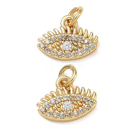 Brass Micro Pave Cubic Zirconia Charms CU-CBAF0F8-17C-G-1
