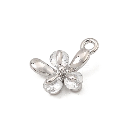 Brass Micro Pave Clear Cubic Zirconia Charms CU-CBA3D76-03P-02-1