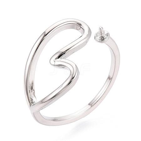 Heart Brass Cup Peg Ring Settings KK-N274-22P-1