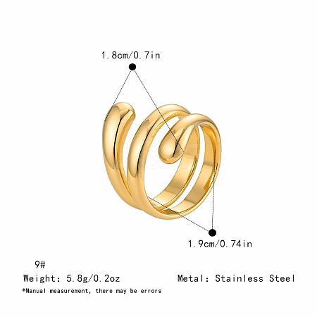 Irregular 304 Stainless Steel Finger Rings for Women SA8524-4-1