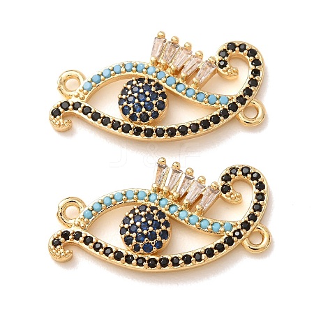 Brass Micro Pave Cubic Zirconia Connector Charms CU-CBA4579-03G-G-1