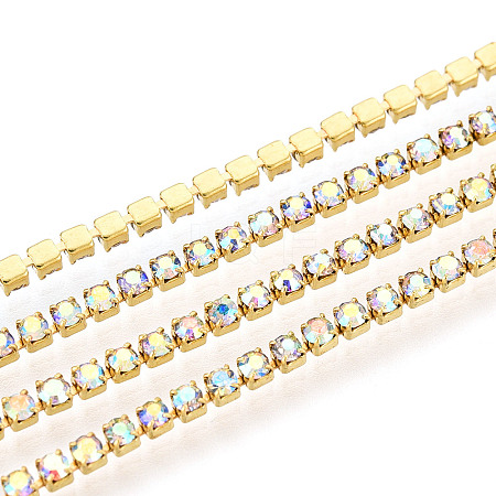 Brass Rhinestone Strass Chains CHC-T001-SS4.5-02G-1