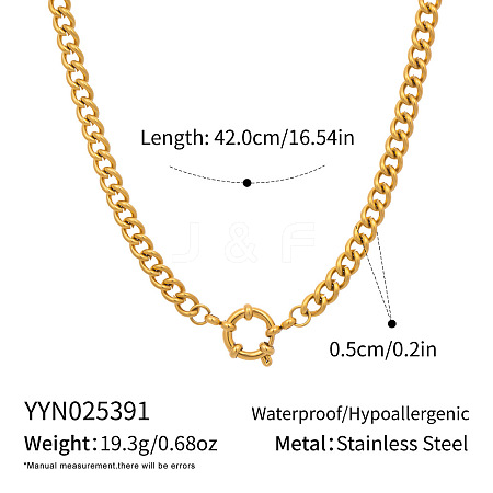 Minimalist 5MM 304 Stainless Steel Cuban Link Chain Necklaces for Women EE6470-3-1