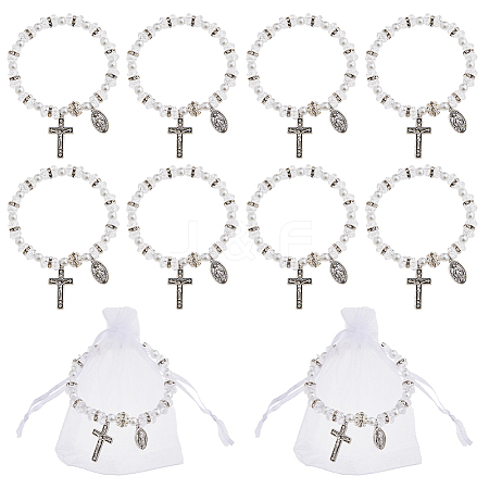 24Pcs Imitated Pearl Acrylic Beads Stretch Bracelets For Women BJEW-HS00007-1