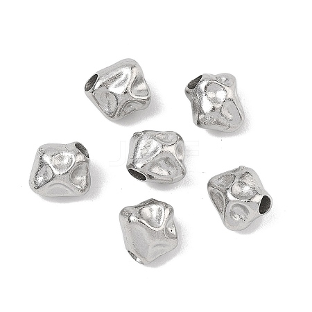 Hammered 304 Stainless Steel Beads STAS-B127-01P-03-1
