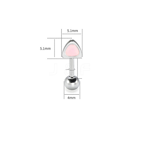 316L Surgical Stainless Steel Enamel Pink Cat Ear Shaped Cartilage Earrings for Women FS-WGA9D26-06-1