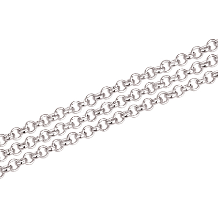 Anti-Tarnish Rhodium Plated 925 Sterling Silver Rolo Chains STER-WH0011-05P-1