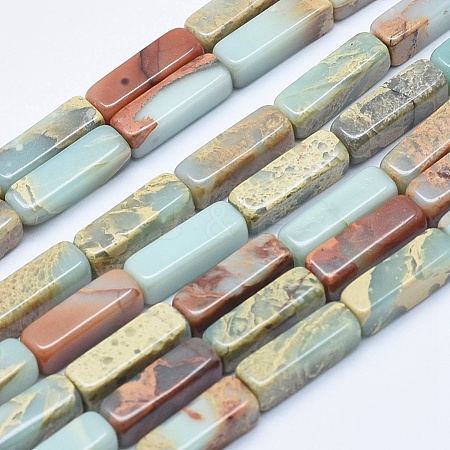 Natural Aqua Terra Jasper Beads Strands G-E444-15B-1