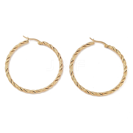 PVD Vacuum Plating 201 Stainless Steel Hoop Earrings EJEW-I309-62D-G-1