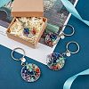 SUPERFINDINGS 4Pcs 2 Style Natural Mixed Stone Keychains KEYC-FH0001-13-5