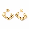 Ion Plating(IP) 304 Stainless Steel Chain Shape Stud Earrings EJEW-F283-03G-1