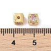 Brass Cubic Zirconia Beads KK-Q030-14B-G-3