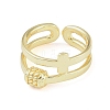 304 Stainless Steel Open Cuff Rings for Women LS-RJEW-H229-02G-03-2