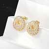 Brass Micro Pave Cubic Zirconia Stud Earrings EJEW-Z091-04G-O-4