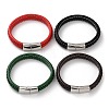 Mixed Color Braided Leather Cord Bracelet BJEW-M302-01P-1