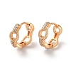 Brass Hoop Earrings with Rhinestone EJEW-K256-56KCG-1