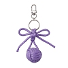 7Pcs Alloy Polyester Spandex Bowknot Ball Keychain KEYC-JKC01169-4