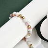 Ion Plating(IP) 304 Stainless Steel & Dyed Round Jade Beaded Bracelets for Women BJEW-M046-01-2