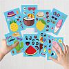 48 Sheets 8 Styles Summer Paper Make a Face Stickers DIY-WH0467-009-5