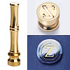 Golden Tone Brass Wax Seal Stamp Head with Bamboo Stick Shaped Handle LS-STAM-K001-05G-Z-1