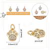 SUPERFINDINGS 12Pcs 3 Colors Brass Micro Pave Cubic Zirconia Charms ZIRC-FH0001-37-2