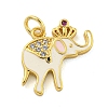 Brass Micro Pave Clear Cubic Zirconia Pendants KK-R159-18G-01-1