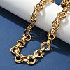304 Stainless Steel Double Ring Link Chain Necklaces NJEW-S453-02P-A-3