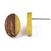Resin & Walnut Wood Stud Earring Findings MAK-N032-004A-A03-4