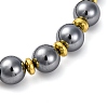 Natural Terahertz Stone & Non-Magnetic Synthetic Hematite Beads Stretch Bracelets BJEW-H619-03-2