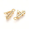 Brass Micro Pave Cubic Zirconia Charms KK-N261-104E-G-2