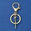 Alloy Initial Letter Charm Keychains KEYC-YW00006-20-1