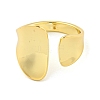 Brass Open Cuff Ring for Women AJEW-U003-07G-2