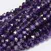 Faceted Natural Amethyst Beads Strands G-K066-09-6mm-1