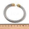 304 Stainless Steel Cuff Bangles BJEW-P310-26B-GP-5