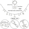 4Pcs 2 Styles Brass Twisted Chains Boot Strap Chains & Alloy Shoes Charms Sets HJEW-BM0001-08-2