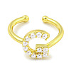 Rack Plating Brass Open Cuff Rings for Women RJEW-F162-01G-G-2