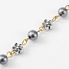 Handmade Round Glass Pearl Beads Chains for Necklaces Bracelets Making AJEW-JB00072-2