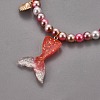 Plastic Imitation Pearl Stretch Bracelets and Necklace Jewelry Sets SJEW-JS01053-03-4